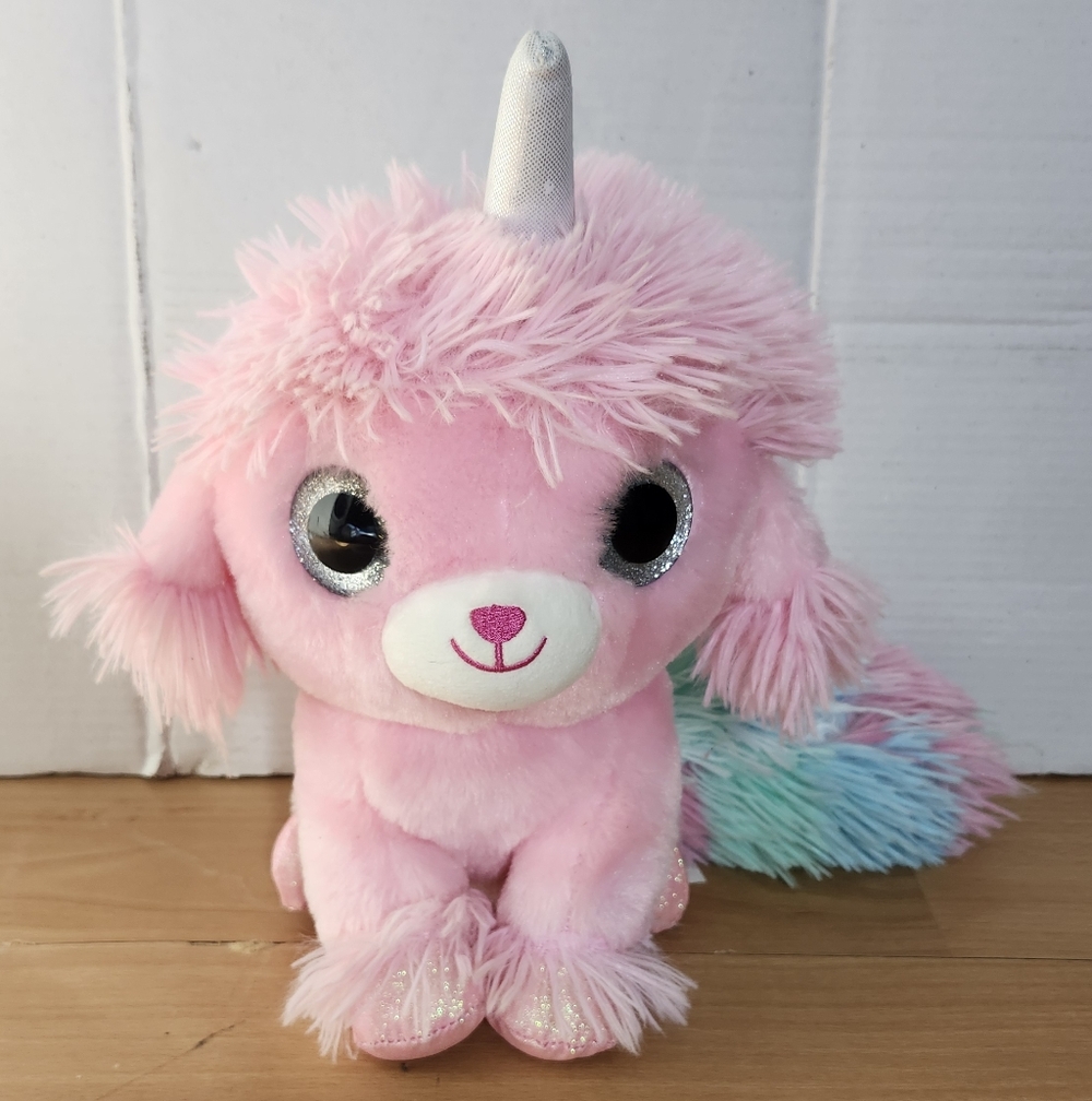 WowWee Ploosh Glowcorns Pink Puppycorn With Light Up Horn And Sound Plush Toy
